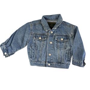 Baby Gap Denim Toddler Unisex Classic Blue Jean Jacket Size 12-24 Months VTG